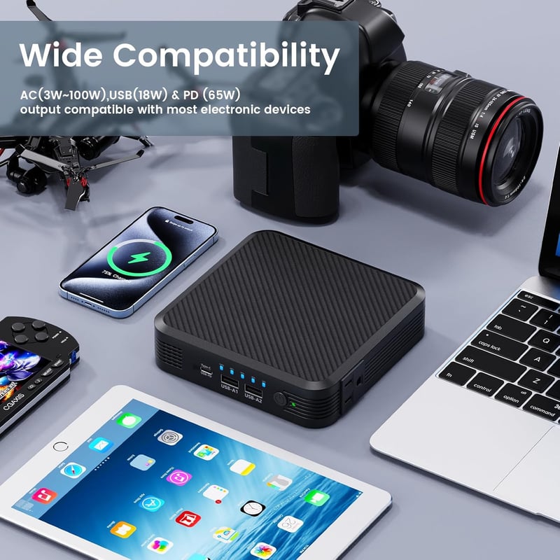 100W Portable Laptop Power Bank with 20000mAh Battery