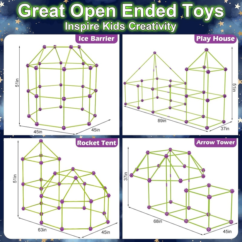 140-Pack Glow-in-the-Dark Building Kits for Kids 4+