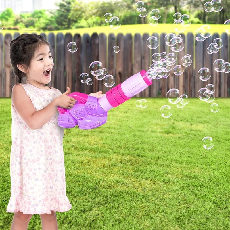 Outdoor Bubble Leaf Blower for Toddlers, Pink & Purple