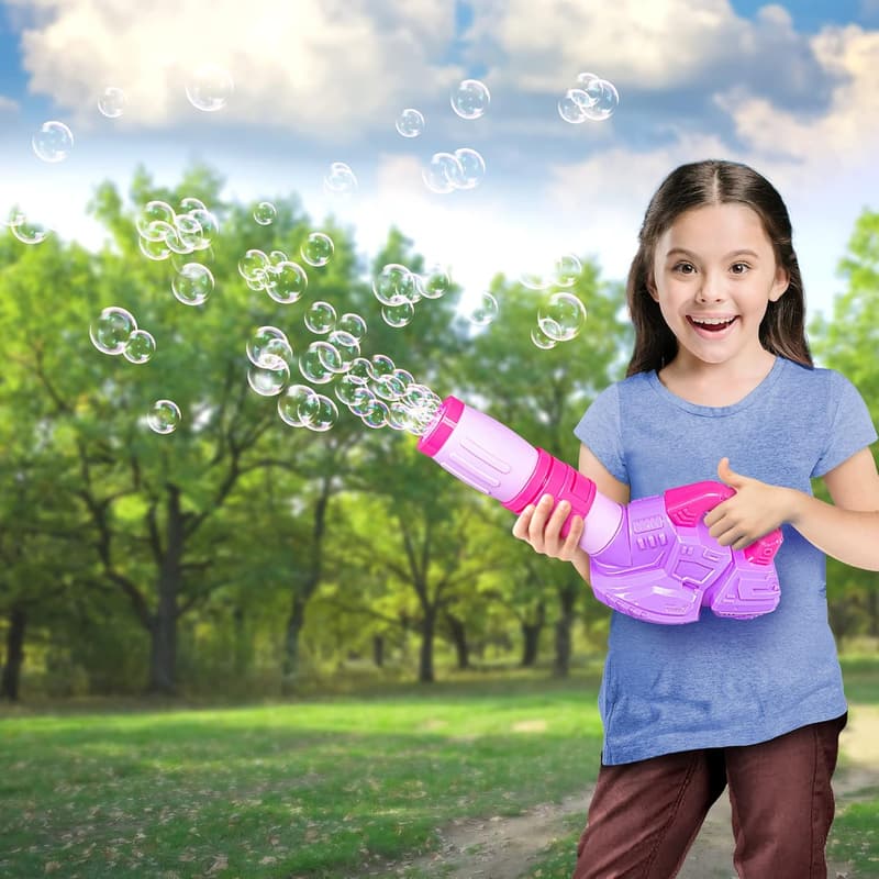Outdoor Bubble Leaf Blower for Toddlers, Pink & Purple
