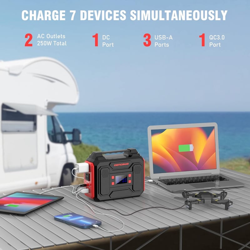 Portable 250Wh Solar Power Bank & 300W Generator for Outdoors