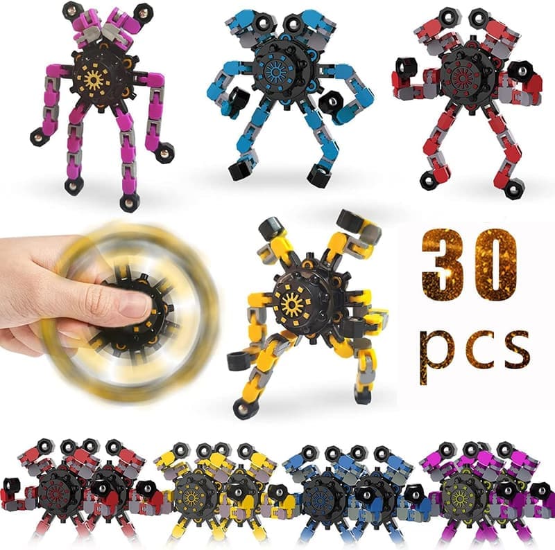 30pcs Creative Fidget Spinners & Deformable Robot Toys