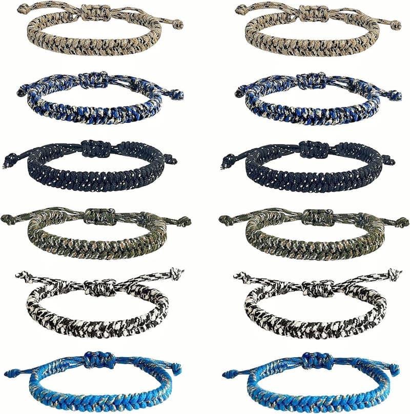 12 pcs Adjustable Braided Friendship Bracelets for Teens