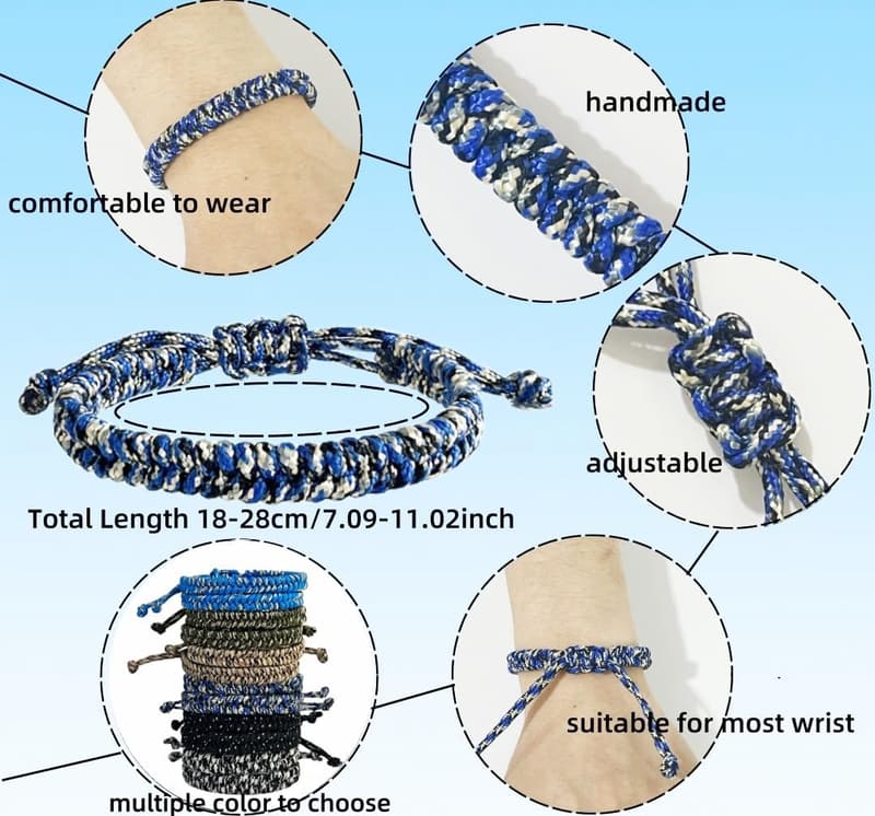 12 pcs Adjustable Braided Friendship Bracelets for Teens