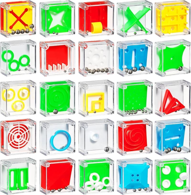 Mini Cube Puzzle Box Set - 24 Balance IQ Games for Kids & Teens