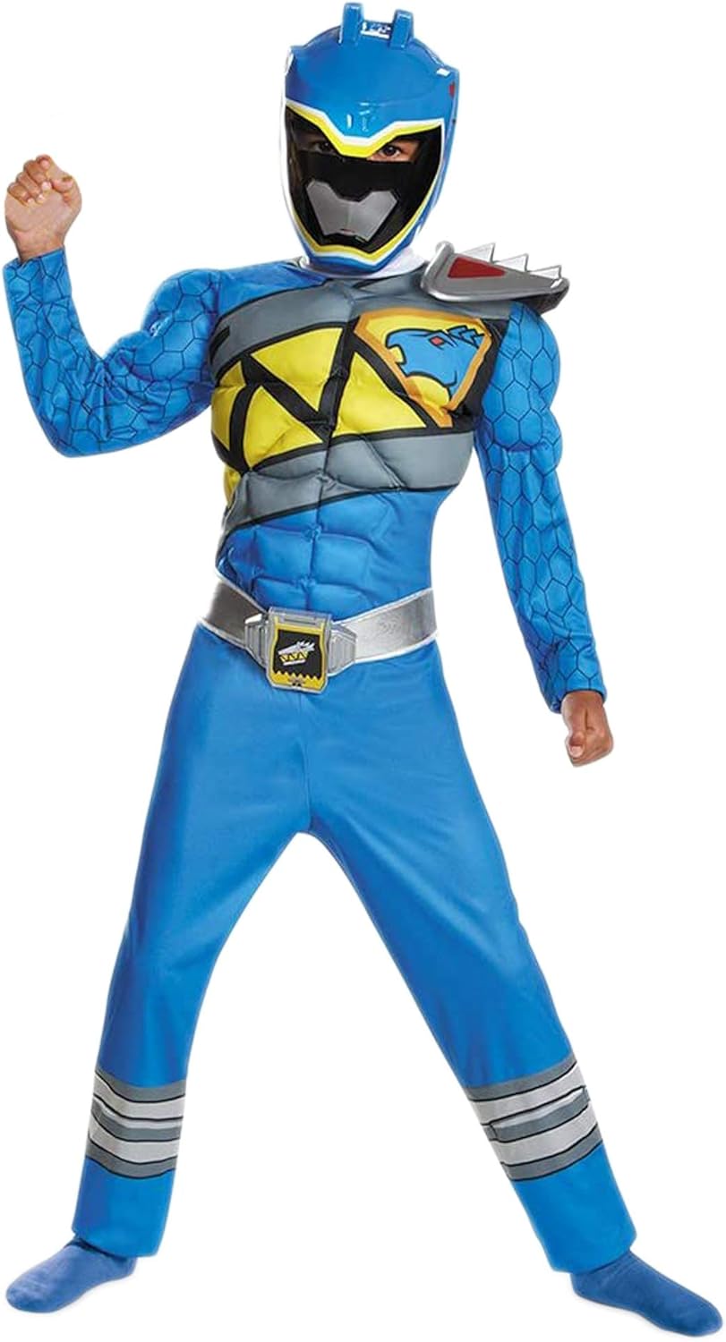 Blue Ranger Dino Charge Muscle Costume for Kids (4-6)