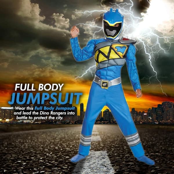 Blue Ranger Dino Charge Muscle Costume for Kids (4-6)