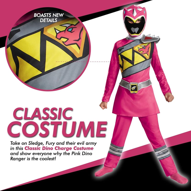 Pink Classic Child Costume - Power Rangers Dino Charge