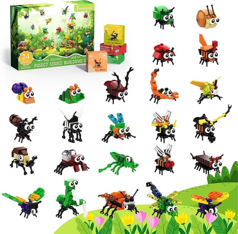 Valentine's Day Insect Building Sets - 24 Pack Educational Toy