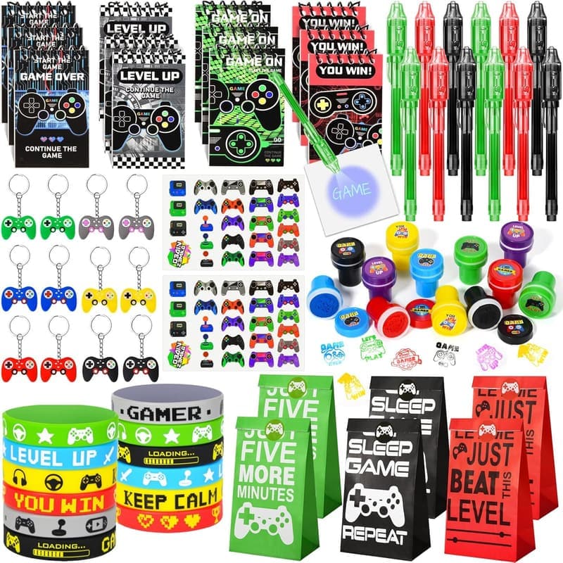 Gamer Birthday Party Favors - Invisible Ink Pens, Notebooks & More