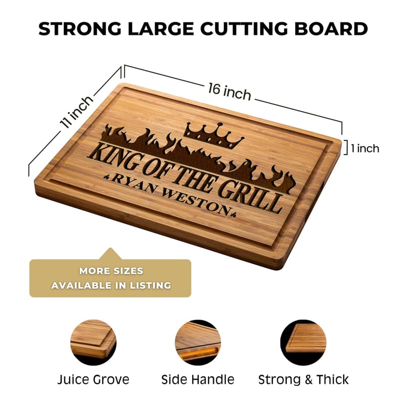 Custom BBQ Cutting Board - Personalized Grilling Gift for Dad