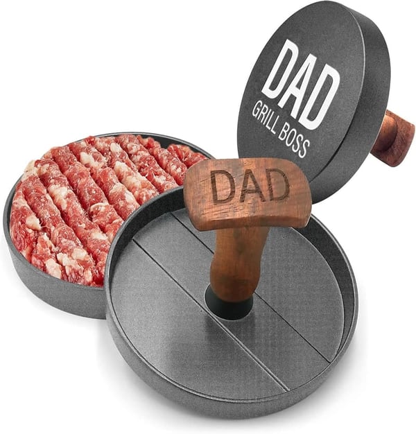 Father's Day Aluminum Burger Press - Non-Stick Patty Maker
