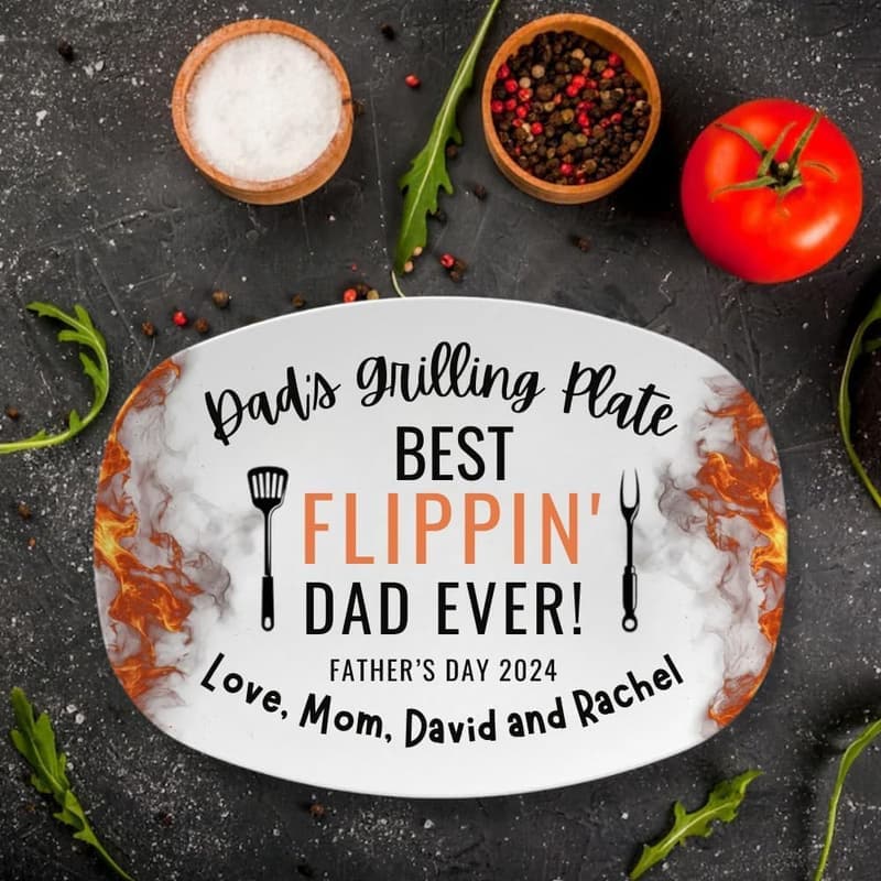 Personalized Grilling Plate for Father's Day - Funny BBQ Gift