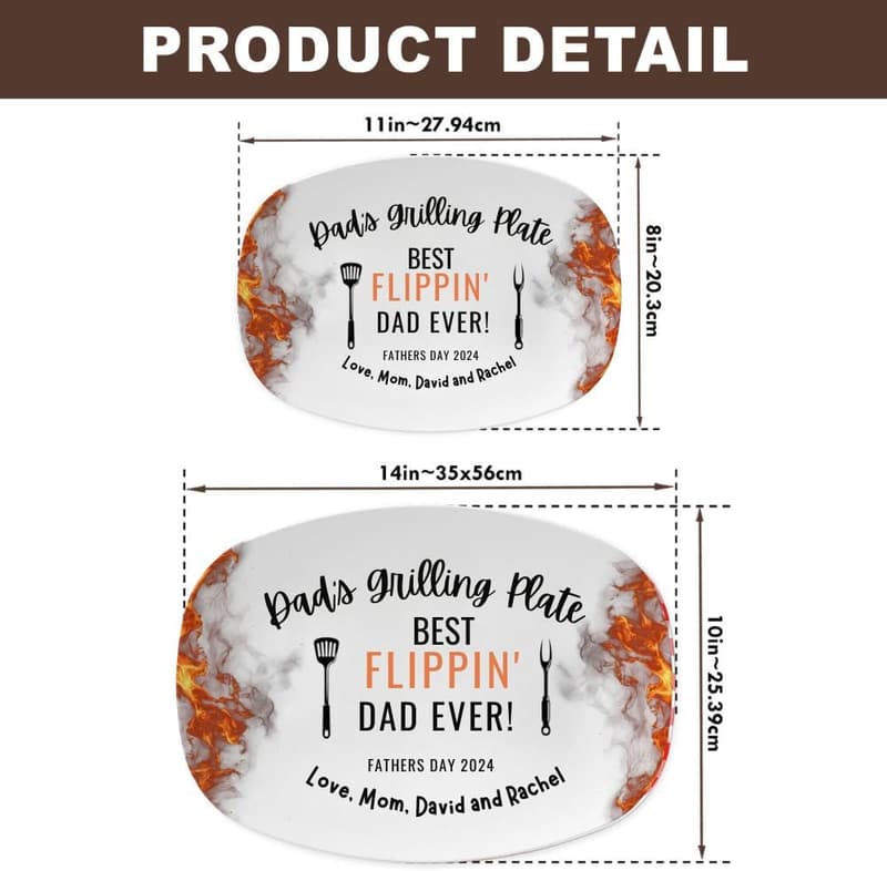 Personalized Grilling Plate for Father's Day - Funny BBQ Gift