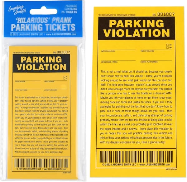 Funny Fake Parking Tickets - Hilarious Gag Gift for Adults