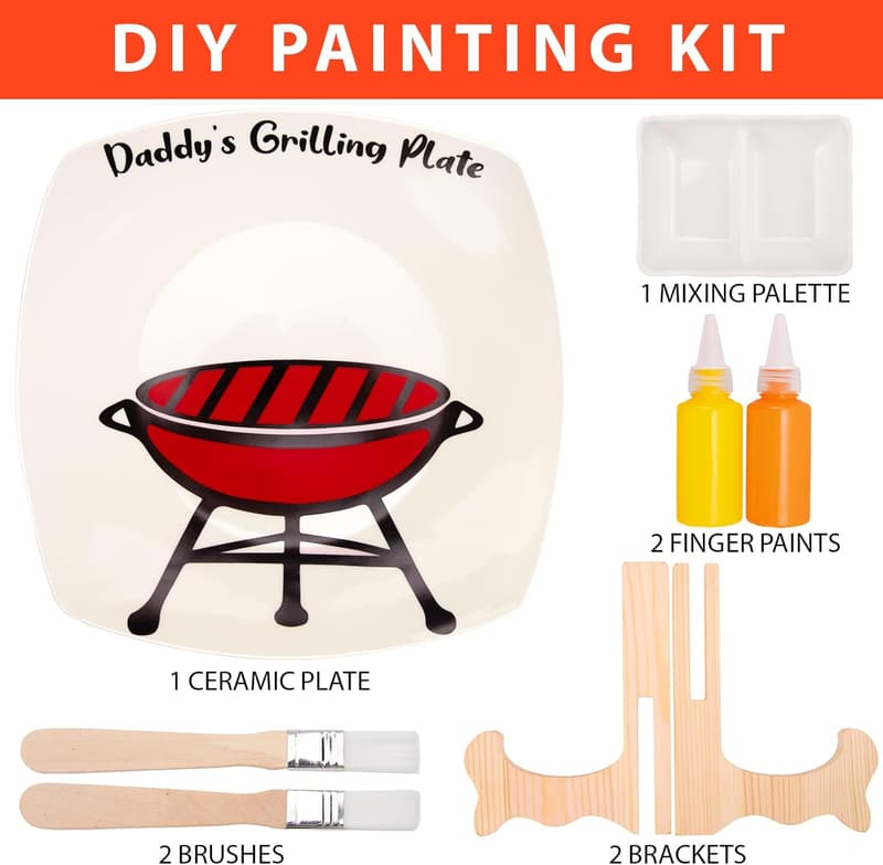 Personalized Grilling Plate for Father's Day - DIY Handprint Gift