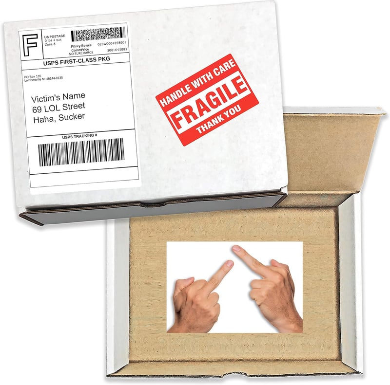 Anonymous Prank Box with Double Middle Finger Surprise
