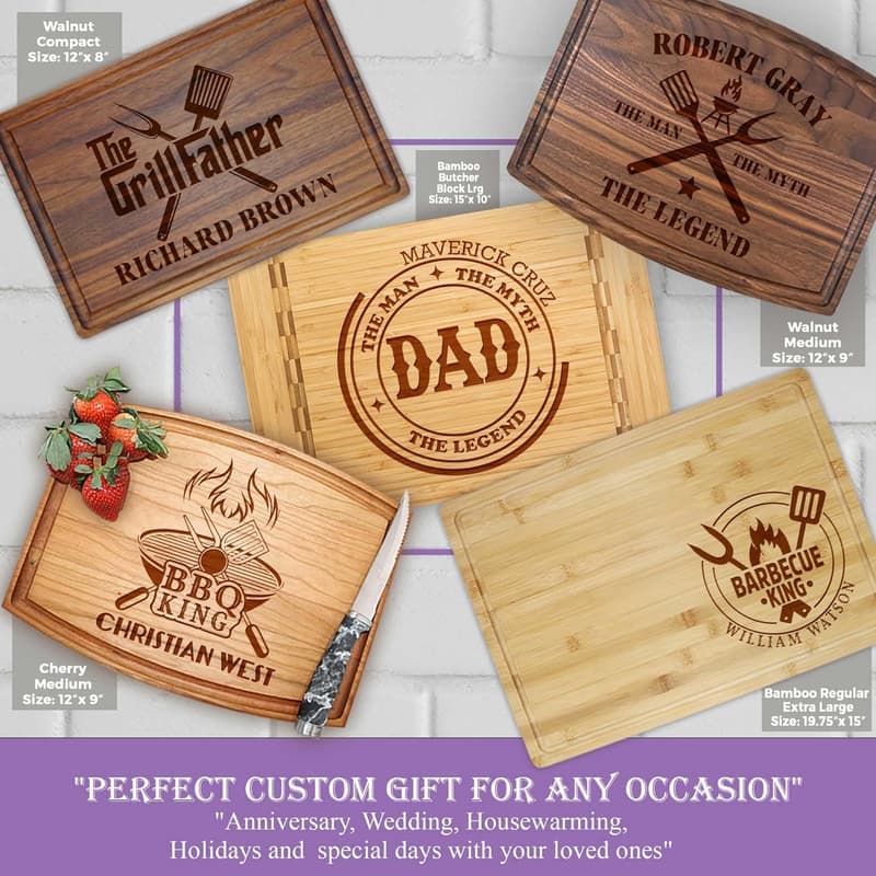 Personalized Cutting Board Gift for Father's Day