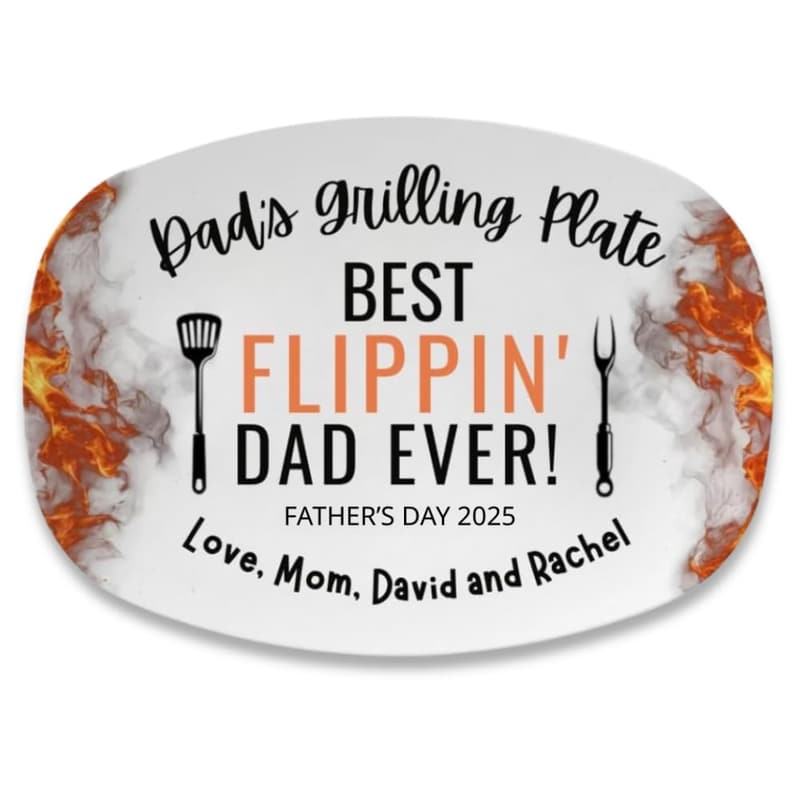Personalized Grilling Plate for Dad - Funny Father's Day Gift