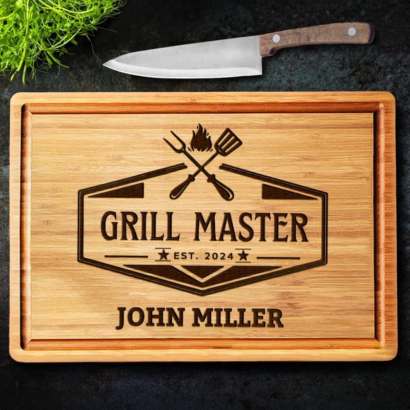 Customized Grill Cutting Board - Unique Father's Day Gift for Men