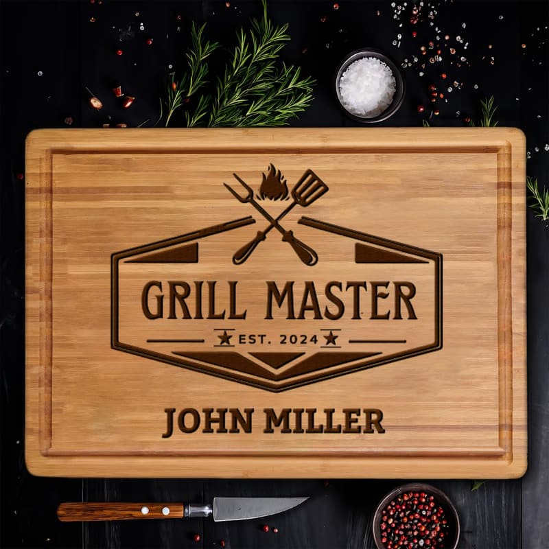 Customized Grill Cutting Board - Unique Father's Day Gift for Men
