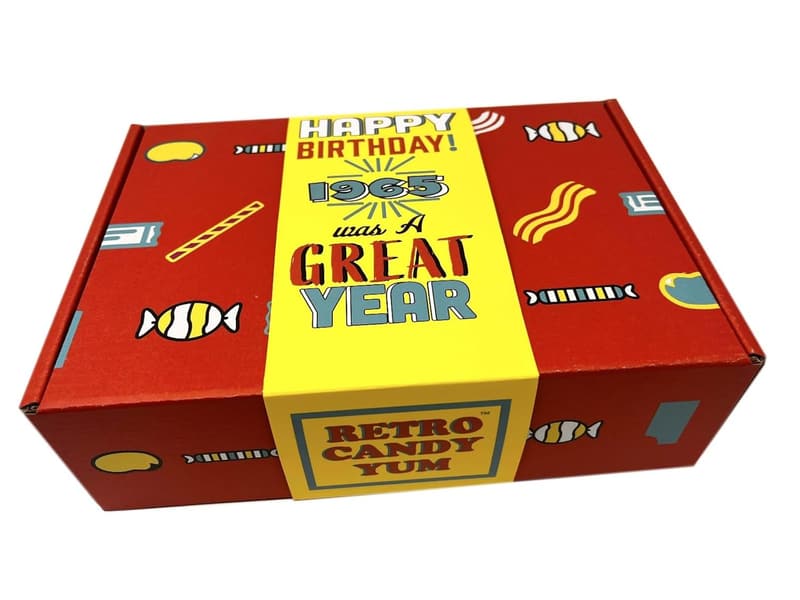 1965 Retro Candy Gift Basket for 60th Birthday Celebration