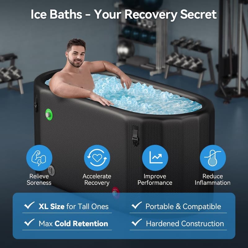 Portable Inflatable Ice Bath Tub - 160 Gallon for Athletes