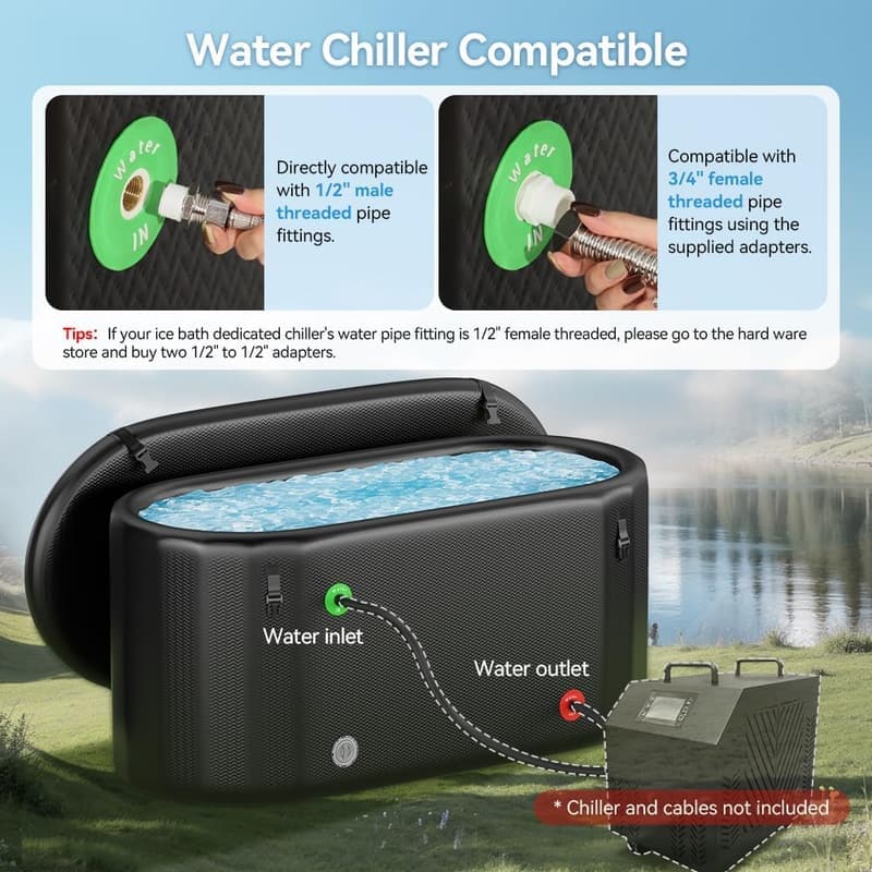 Portable Inflatable Ice Bath Tub - 160 Gallon for Athletes
