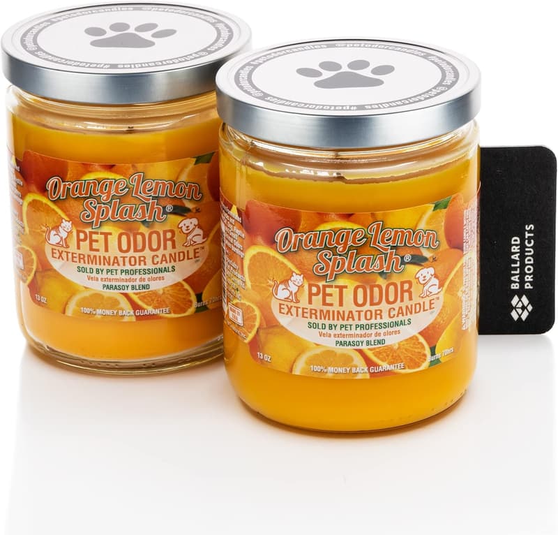 Pet Odor Eliminating Scented Candle Bundle - Orange Lemon Splash