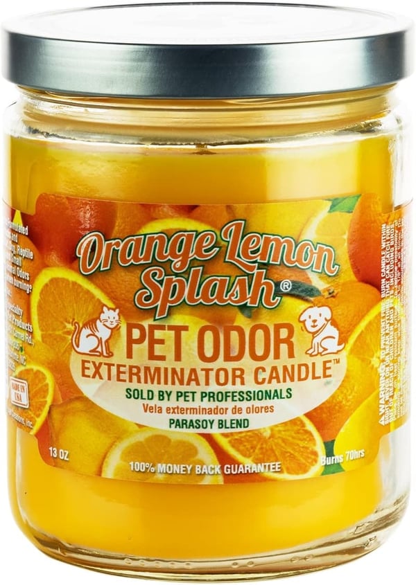 Pet Odor Eliminating Scented Candle Bundle - Orange Lemon Splash