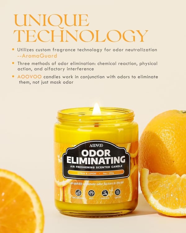 Citrus Lemon Odor Eliminating Soy Candle - 9 oz