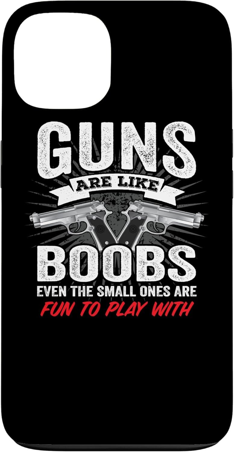 Funny Titties Gun Joke iPhone 13 Case for Men