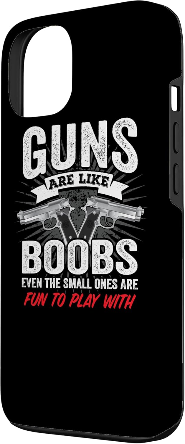 Funny Titties Gun Joke iPhone 13 Case for Men