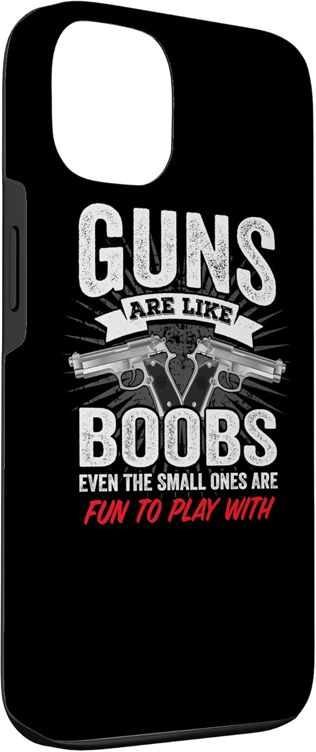 Funny Titties Gun Joke iPhone 13 Case for Men