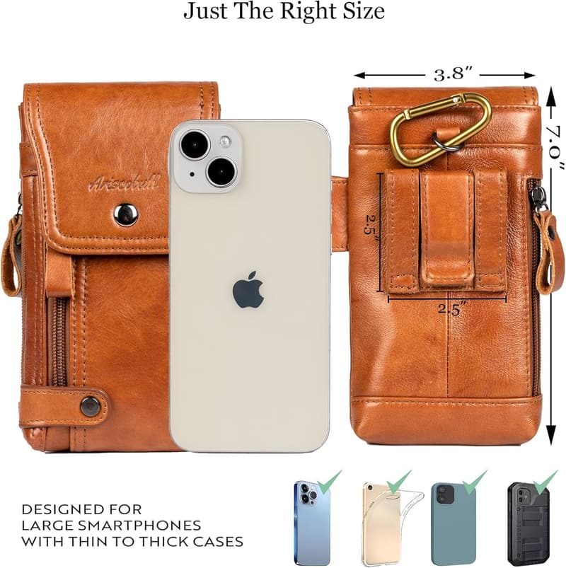 Genuine Buffalo Leather Phone Holster for iPhone & Galaxy