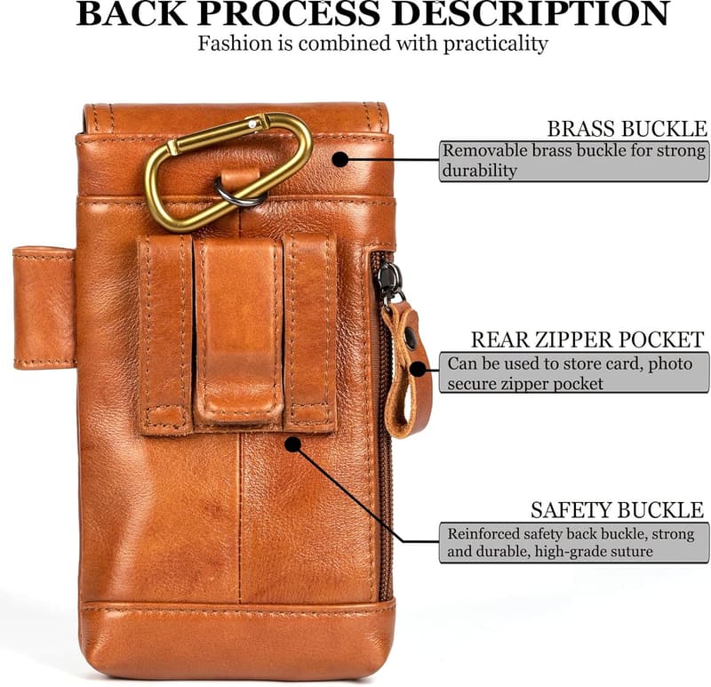 Genuine Buffalo Leather Phone Holster for iPhone & Galaxy