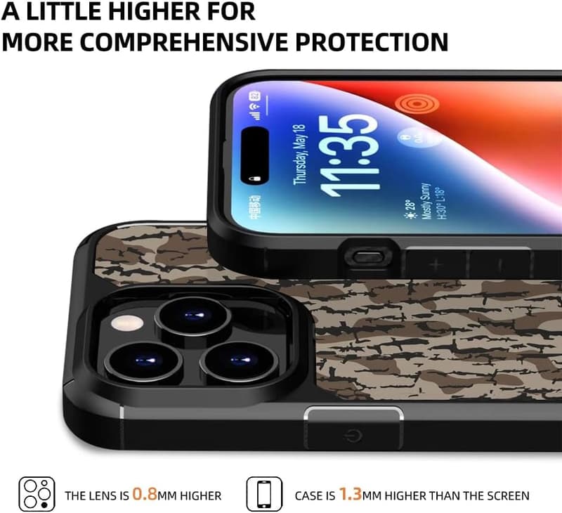 Camo Leaf TPU Case for iPhone 16 Pro Max - Rugged & Shockproof