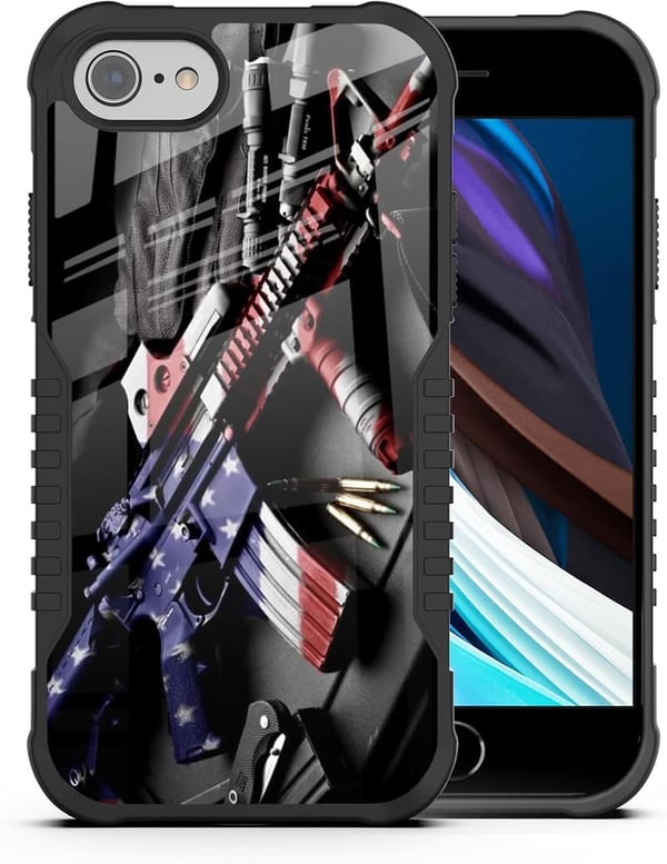 Cool Machine Gun Design Shockproof Case for iPhone SE/7/8