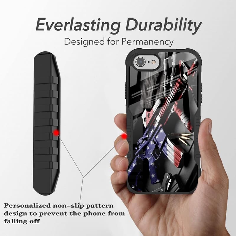 Cool Machine Gun Design Shockproof Case for iPhone SE/7/8