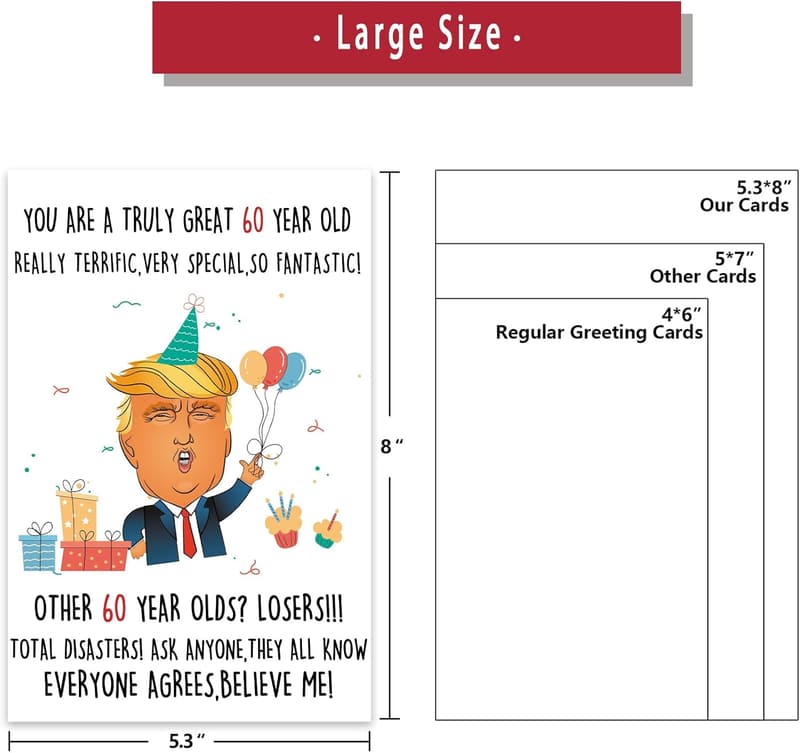Trump 60th Birthday Card for Him/Her - Funny & Naughty Gift