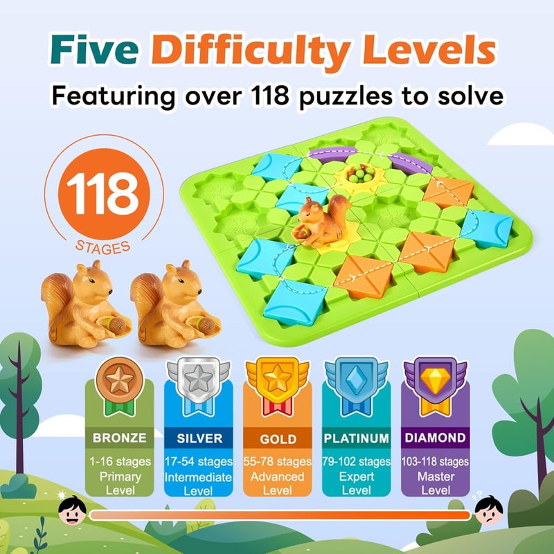 Montessori Road Builder Logic Puzzle for Kids Age 4-8