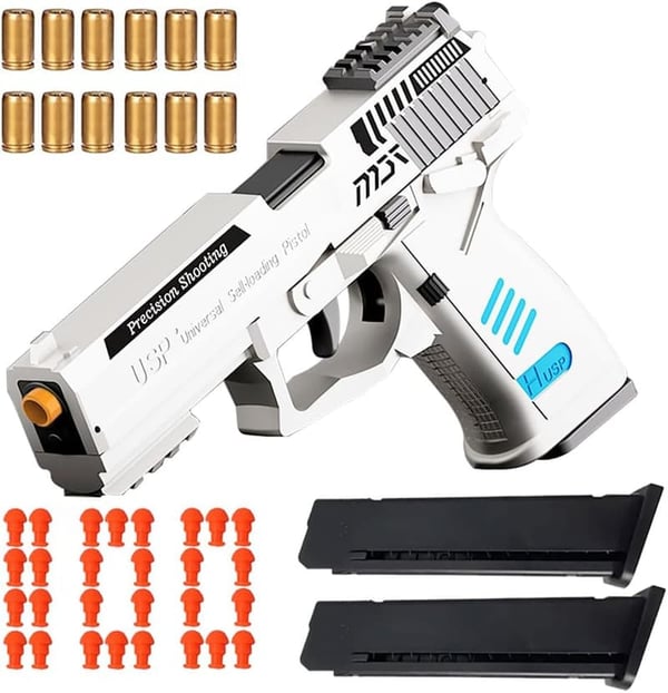 Automatic Pull-Back Toy Gun for Kids - Educational Shooting Game