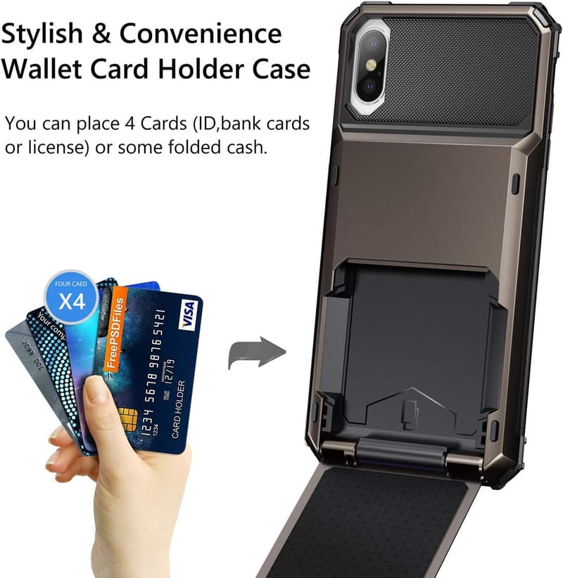 iPhone XS Max Wallet Case with ID Slot & Scratch Resistance