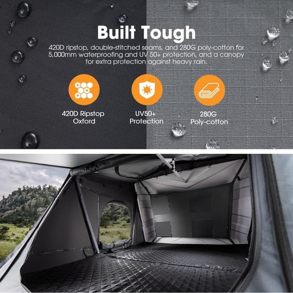 Sanhima Hard Shell Rooftop Tent for Camping, 2-3 People