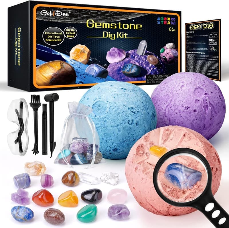 STEM Solar System Gemstone Excavation Kit for Kids Age 6+