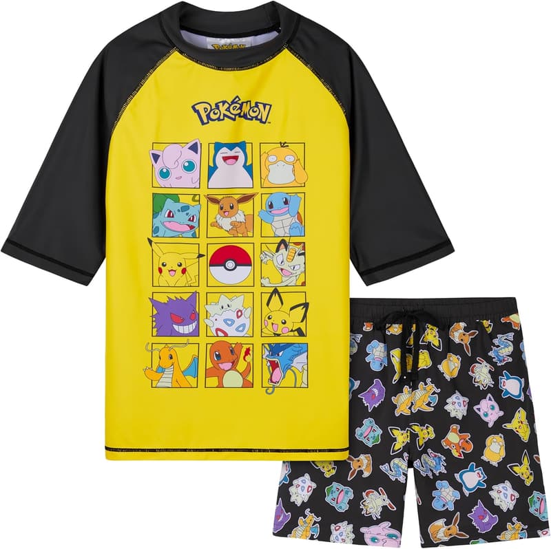 Boys' Pokémon 2-Piece Swimwear Set: Top & Trunks