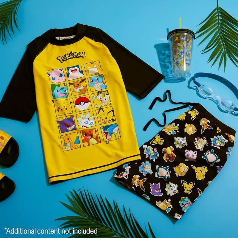 Boys' Pokémon 2-Piece Swimwear Set: Top & Trunks