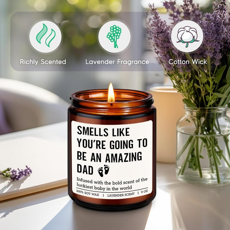 First Father's Day Candle for New Dads - Pregnancy Gift
