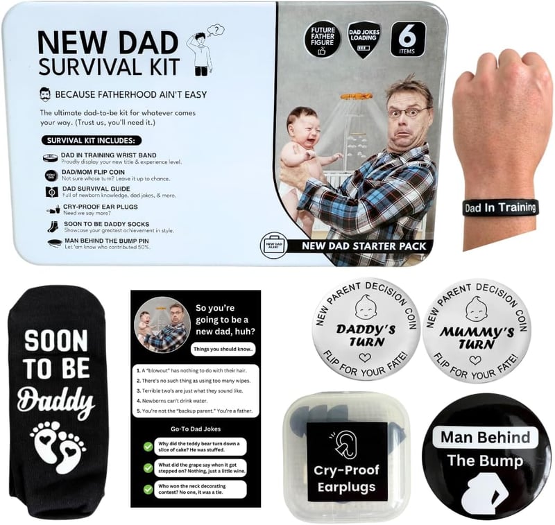 Unique New Dad Gift Set with Socks and Decision Coin