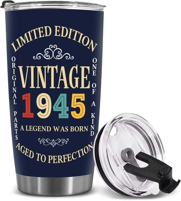 80th Birthday Tumbler - Unique Gift for Men and Women